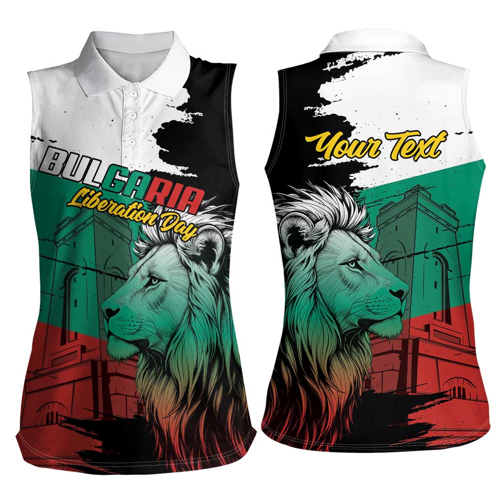 Bulgaria Liberation Day Personalized Women Sleeveless Polo Shirt Bulgarian Lion National Pride Patriotic