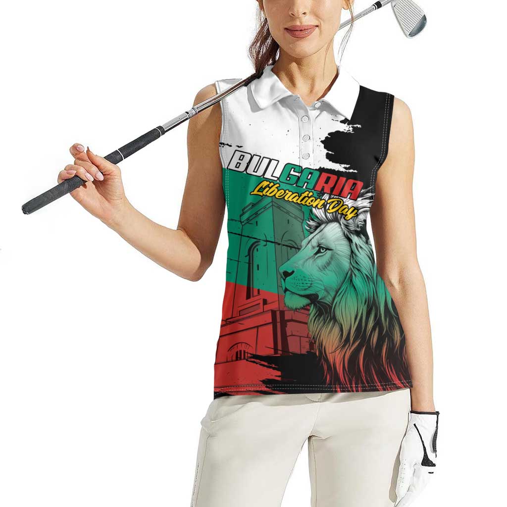 Bulgaria Liberation Day Personalized Women Sleeveless Polo Shirt Bulgarian Lion National Pride Patriotic