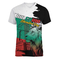 Bulgaria Liberation Day Personalized Women V-Neck T-Shirt Bulgarian Lion National Pride Patriotic