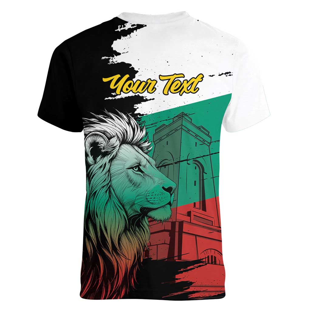 Bulgaria Liberation Day Personalized Women V-Neck T-Shirt Bulgarian Lion National Pride Patriotic