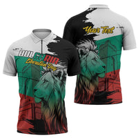 Bulgaria Liberation Day Personalized Zipper Polo Shirt Bulgarian Lion National Pride Patriotic