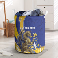 Bosnia and Herzegovina Independence Day Personalized Laundry Basket Medieval Dragon Fleur-de-Lis Patriotic