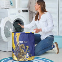 Bosnia and Herzegovina Independence Day Personalized Laundry Basket Medieval Dragon Fleur-de-Lis Patriotic