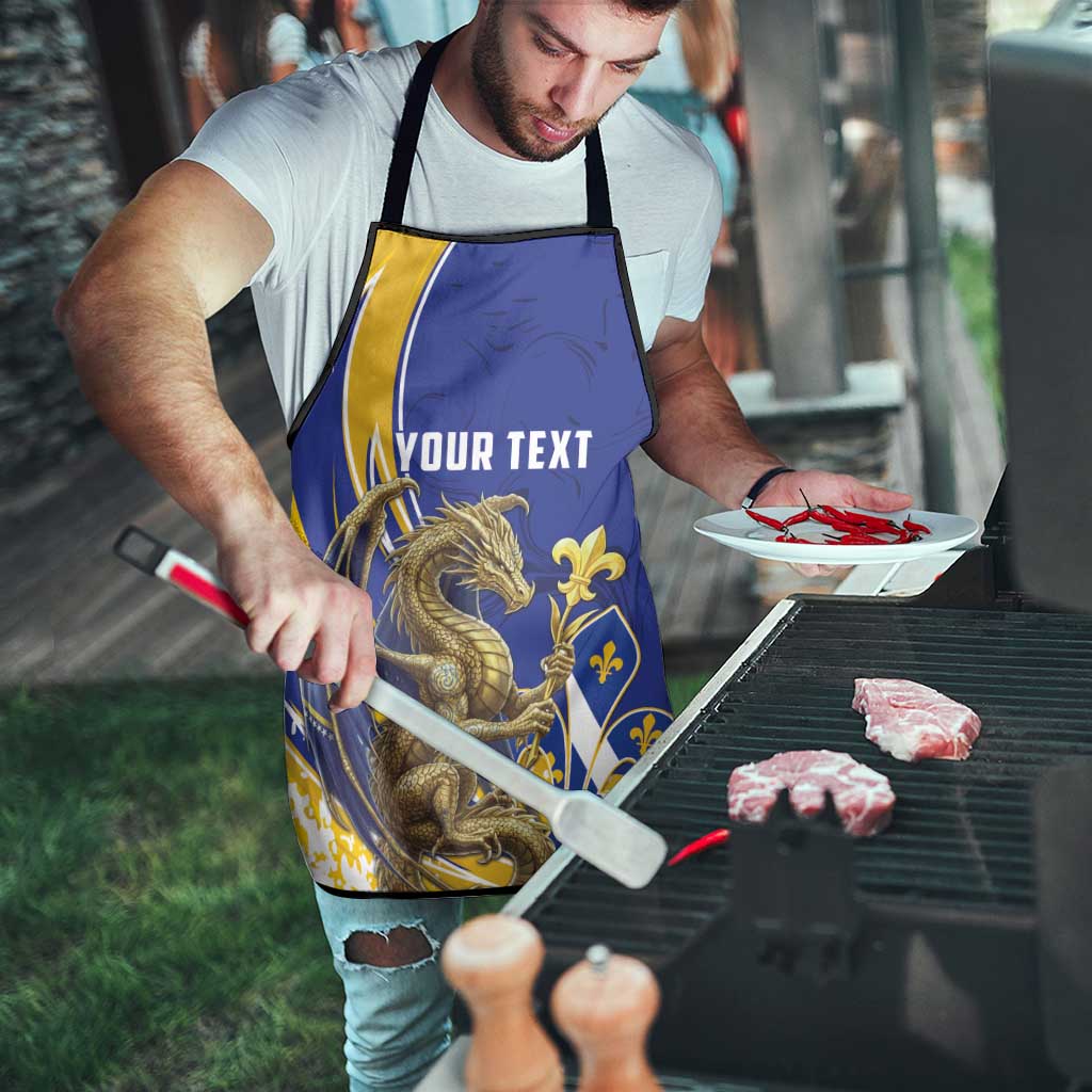 Bosnia and Herzegovina Independence Day Personalized Apron Medieval Dragon Fleur-de-Lis Patriotic