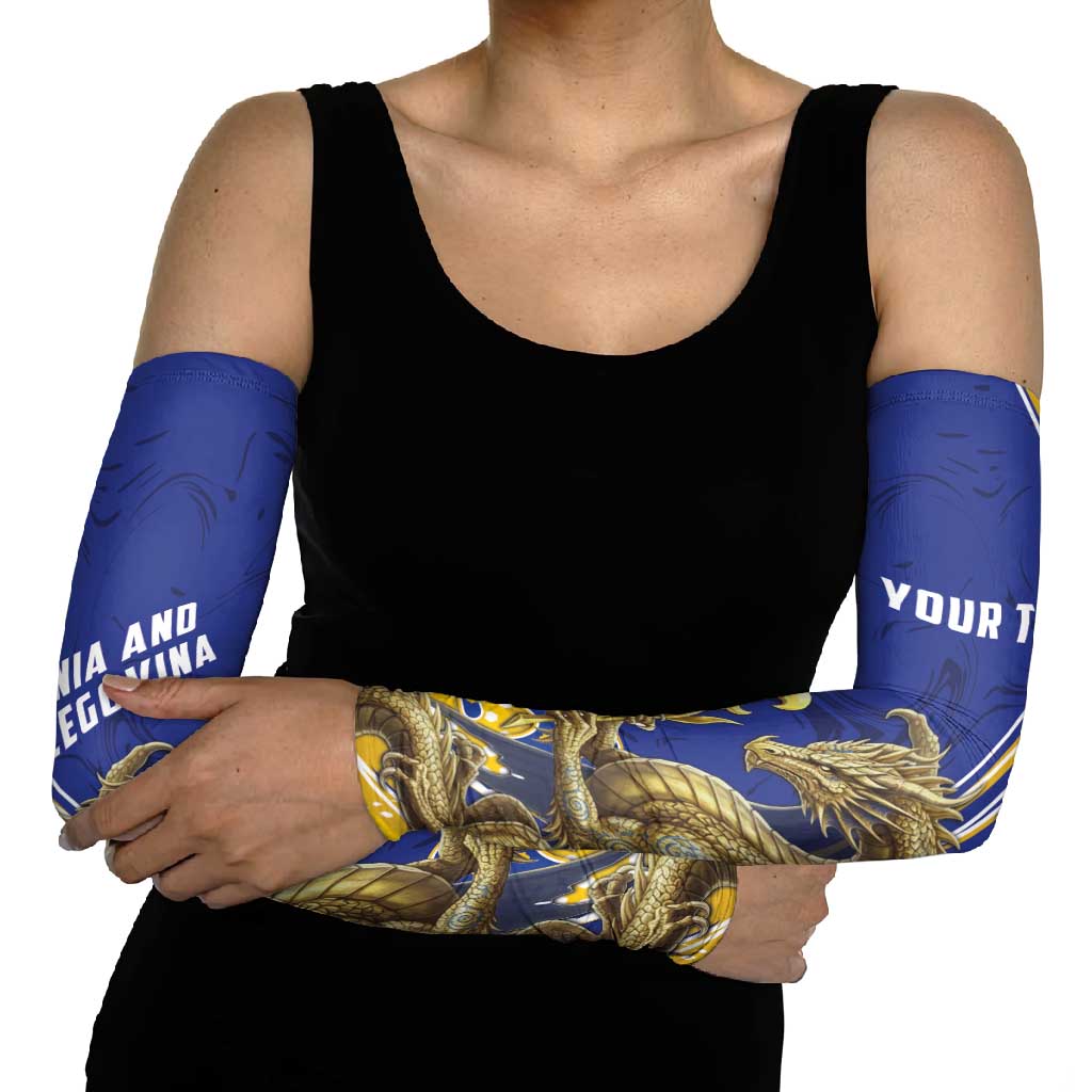 Bosnia and Herzegovina Independence Day Personalized Arm Sleeves Medieval Dragon Fleur-de-Lis Patriotic