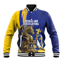 Bosnia and Herzegovina Independence Day Personalized Baseball Jacket Medieval Dragon Fleur-de-Lis Patriotic