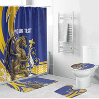 Bosnia and Herzegovina Independence Day Personalized Bathroom Set Medieval Dragon Fleur-de-Lis Patriotic