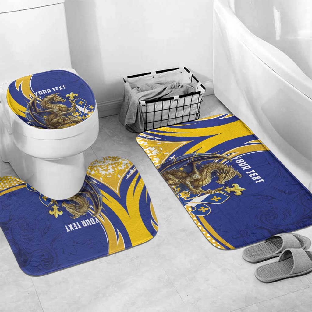 Bosnia and Herzegovina Independence Day Personalized Bathroom Set Medieval Dragon Fleur-de-Lis Patriotic