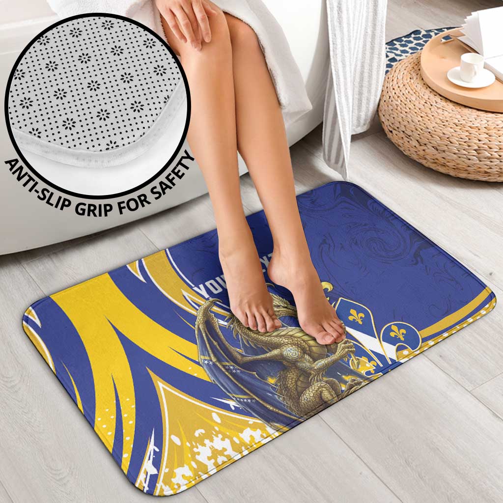 Bosnia and Herzegovina Independence Day Personalized Bathroom Set Medieval Dragon Fleur-de-Lis Patriotic