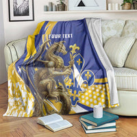 Bosnia and Herzegovina Independence Day Personalized Blanket Medieval Dragon Fleur-de-Lis Patriotic