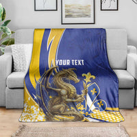 Bosnia and Herzegovina Independence Day Personalized Blanket Medieval Dragon Fleur-de-Lis Patriotic