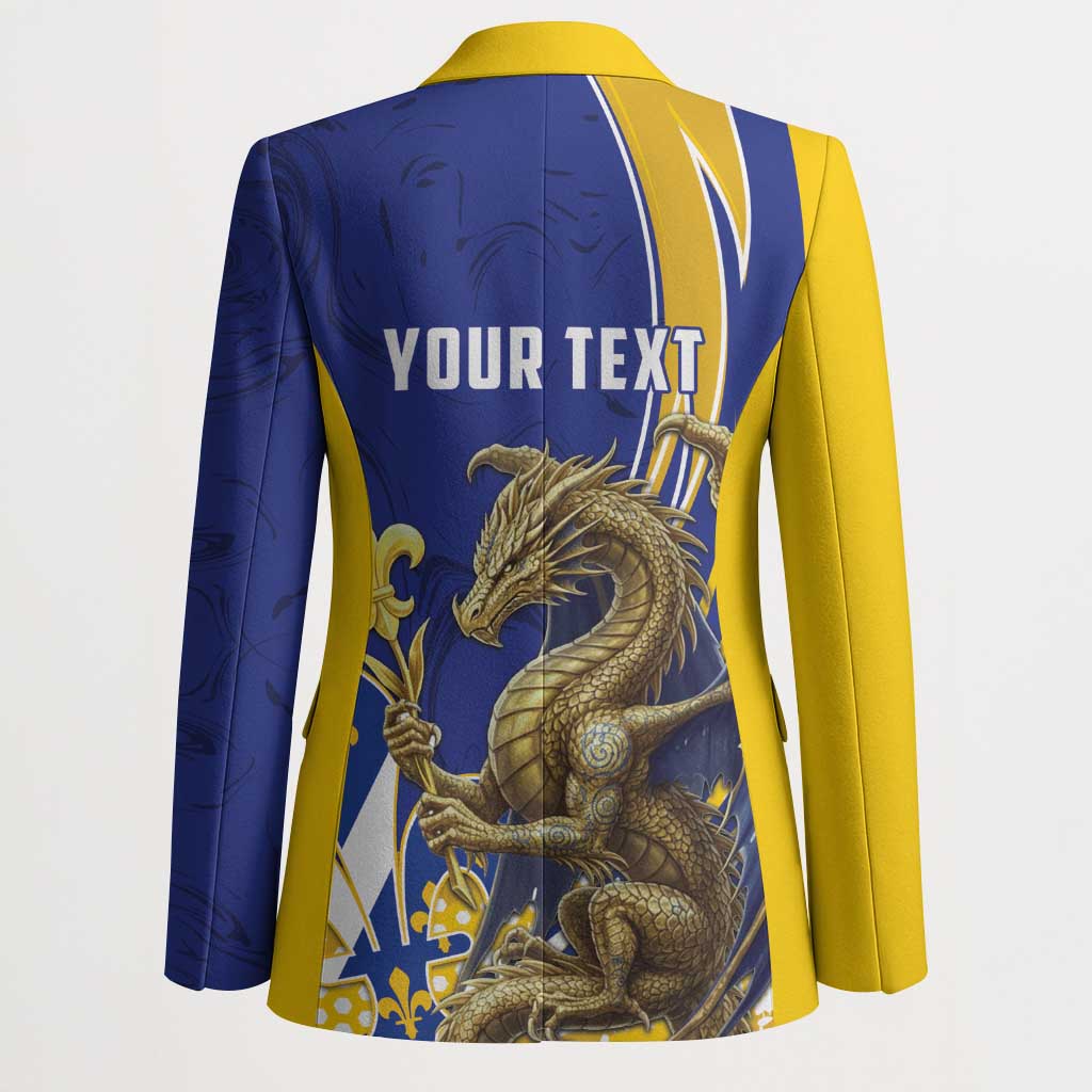 Bosnia and Herzegovina Independence Day Personalized Blazer Medieval Dragon Fleur-de-Lis Patriotic