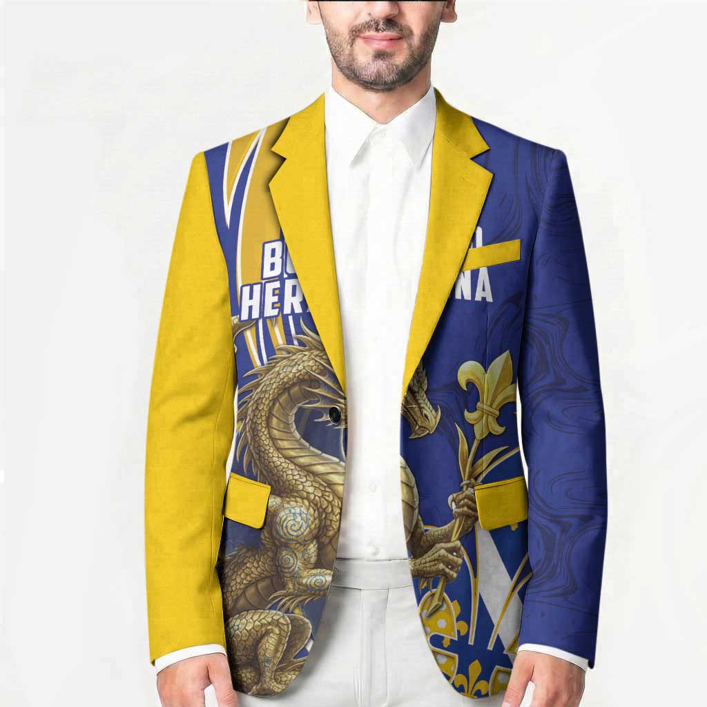 Bosnia and Herzegovina Independence Day Personalized Blazer Medieval Dragon Fleur-de-Lis Patriotic