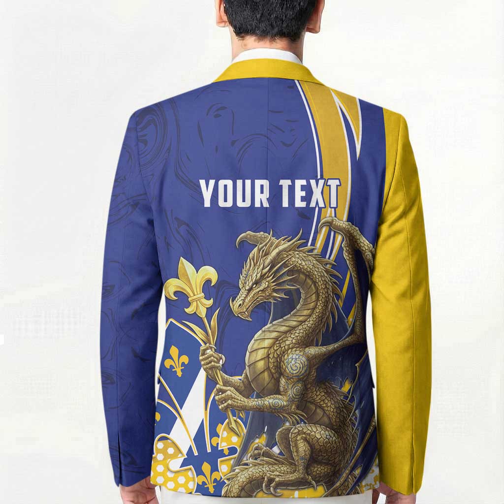 Bosnia and Herzegovina Independence Day Personalized Blazer Medieval Dragon Fleur-de-Lis Patriotic