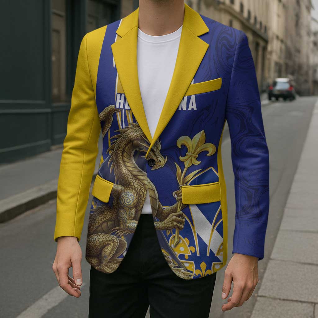 Bosnia and Herzegovina Independence Day Personalized Blazer Medieval Dragon Fleur-de-Lis Patriotic