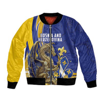 Bosnia and Herzegovina Independence Day Personalized Bomber Jacket Medieval Dragon Fleur-de-Lis Patriotic