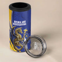 Bosnia and Herzegovina Independence Day Personalized 4 in 1 Can Cooler Tumbler Medieval Dragon Fleur-de-Lis Patriotic