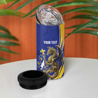 Bosnia and Herzegovina Independence Day Personalized 4 in 1 Can Cooler Tumbler Medieval Dragon Fleur-de-Lis Patriotic