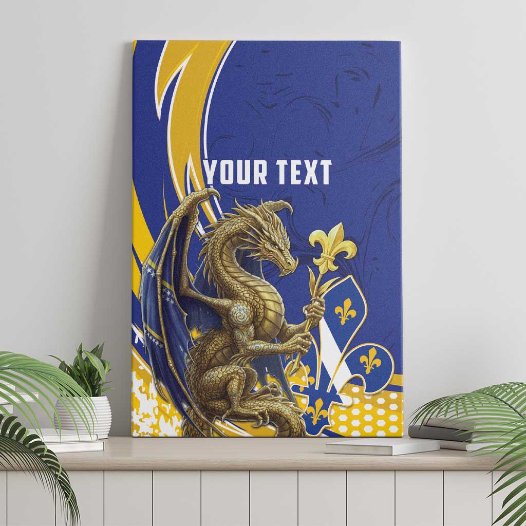 Bosnia and Herzegovina Independence Day Personalized Canvas Wall Art Medieval Dragon Fleur-de-Lis Patriotic