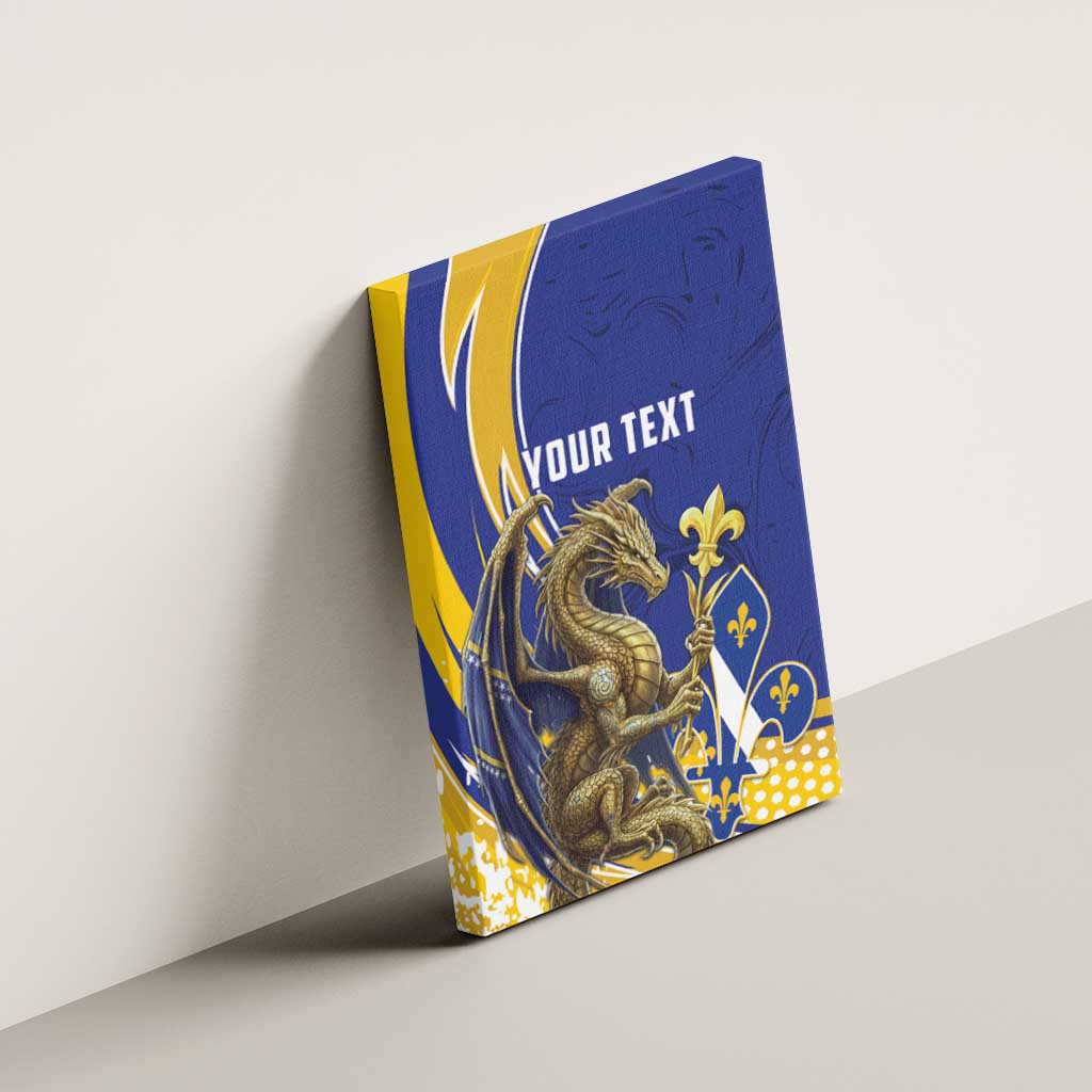 Bosnia and Herzegovina Independence Day Personalized Canvas Wall Art Medieval Dragon Fleur-de-Lis Patriotic