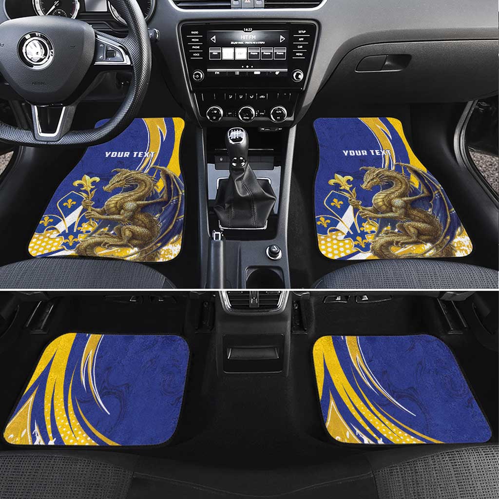 Bosnia and Herzegovina Independence Day Personalized Car Mats Medieval Dragon Fleur-de-Lis Patriotic