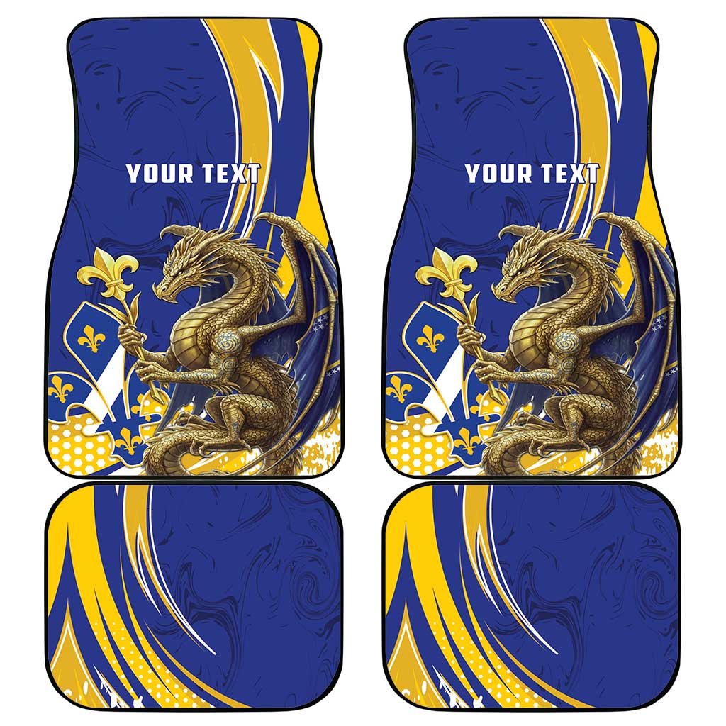 Bosnia and Herzegovina Independence Day Personalized Car Mats Medieval Dragon Fleur-de-Lis Patriotic
