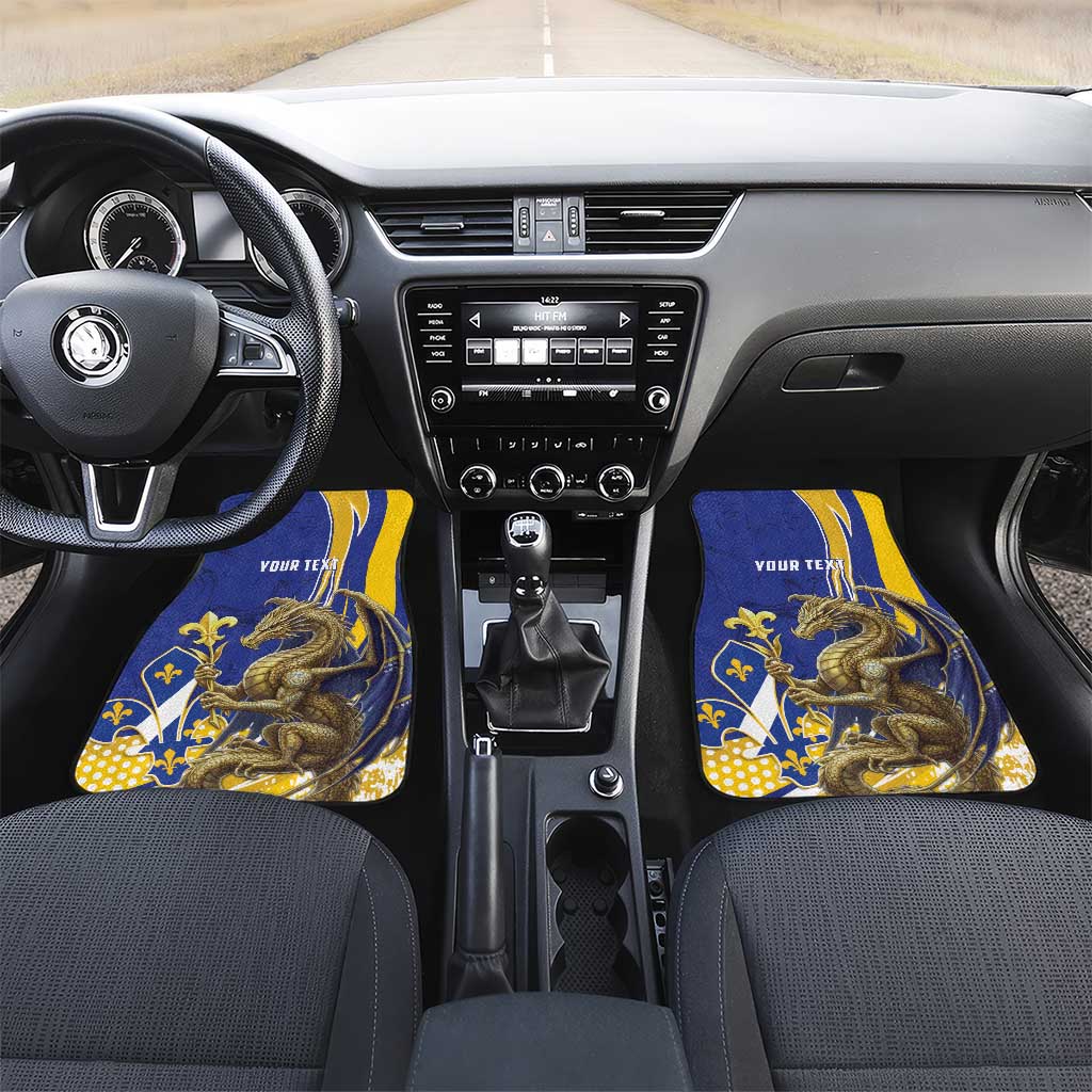 Bosnia and Herzegovina Independence Day Personalized Car Mats Medieval Dragon Fleur-de-Lis Patriotic