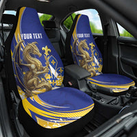 Bosnia and Herzegovina Independence Day Personalized Car Seat Cover Medieval Dragon Fleur-de-Lis Patriotic