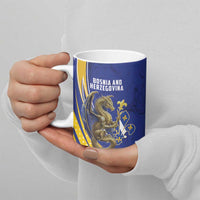 Bosnia and Herzegovina Independence Day Personalized Ceramic Mug Medieval Dragon Fleur-de-Lis Patriotic