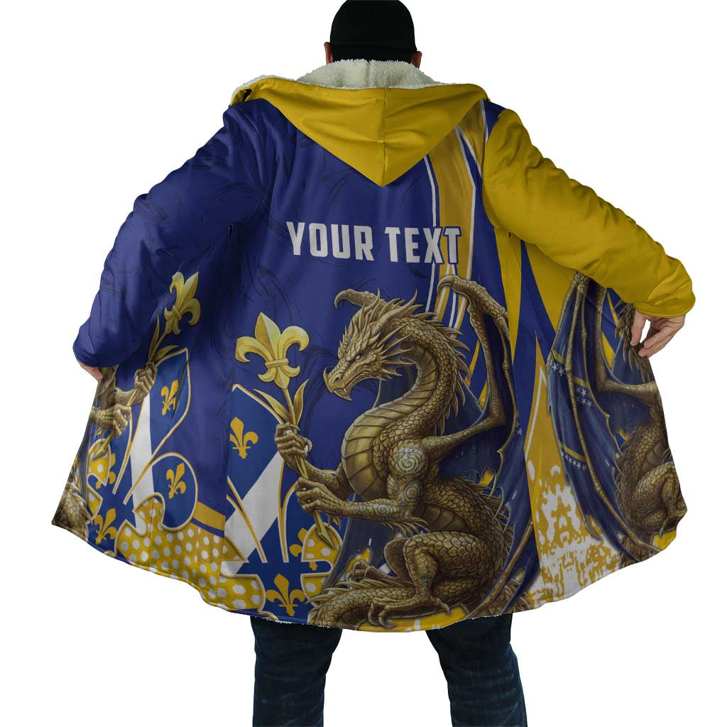 Bosnia and Herzegovina Independence Day Personalized Cloak Medieval Dragon Fleur-de-Lis Patriotic