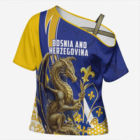 Bosnia and Herzegovina Independence Day Personalized Cross Shoulder Shirt Medieval Dragon Fleur-de-Lis Patriotic