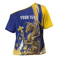 Bosnia and Herzegovina Independence Day Personalized Cross Shoulder Shirt Medieval Dragon Fleur-de-Lis Patriotic
