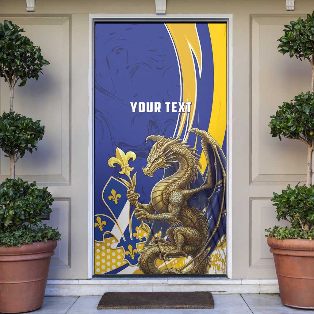 Bosnia and Herzegovina Independence Day Personalized Door Cover Medieval Dragon Fleur-de-Lis Patriotic