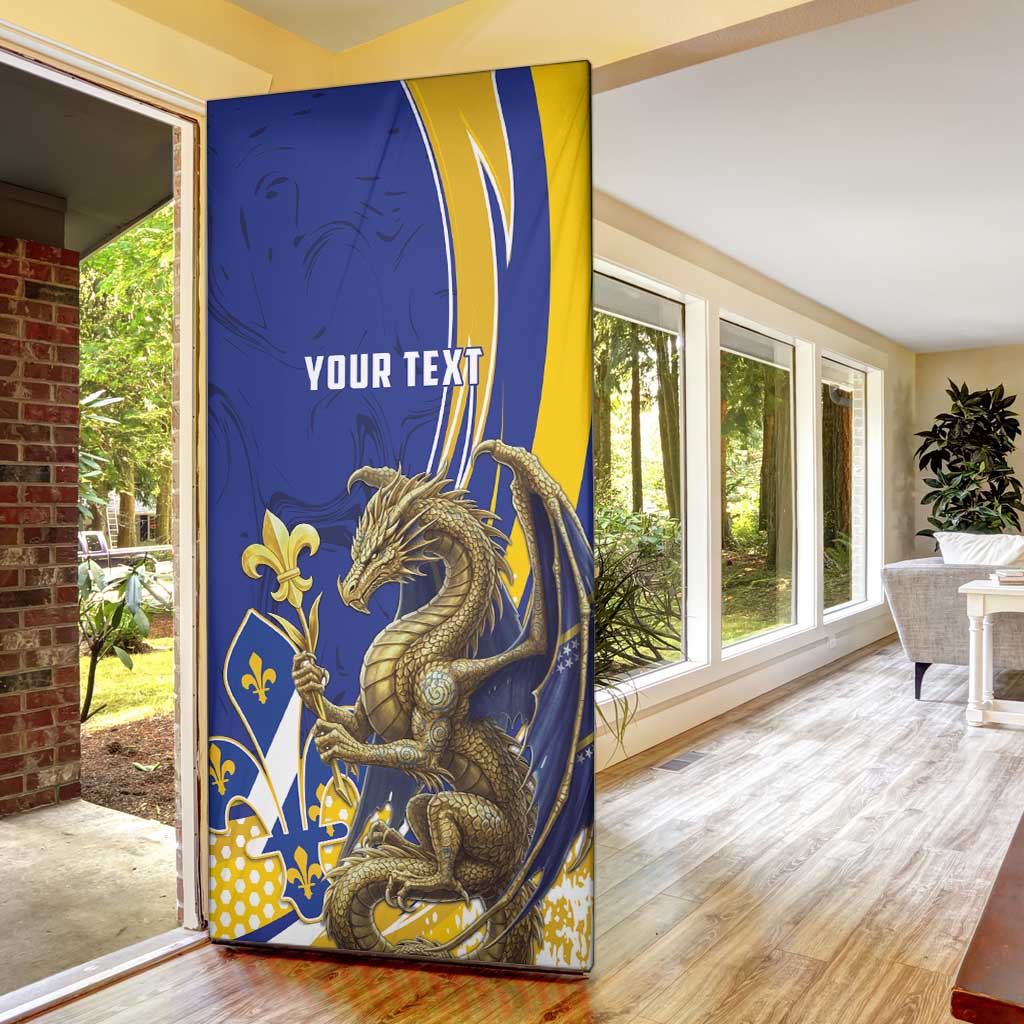 Bosnia and Herzegovina Independence Day Personalized Door Cover Medieval Dragon Fleur-de-Lis Patriotic