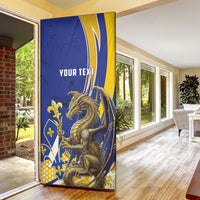 Bosnia and Herzegovina Independence Day Personalized Door Cover Medieval Dragon Fleur-de-Lis Patriotic