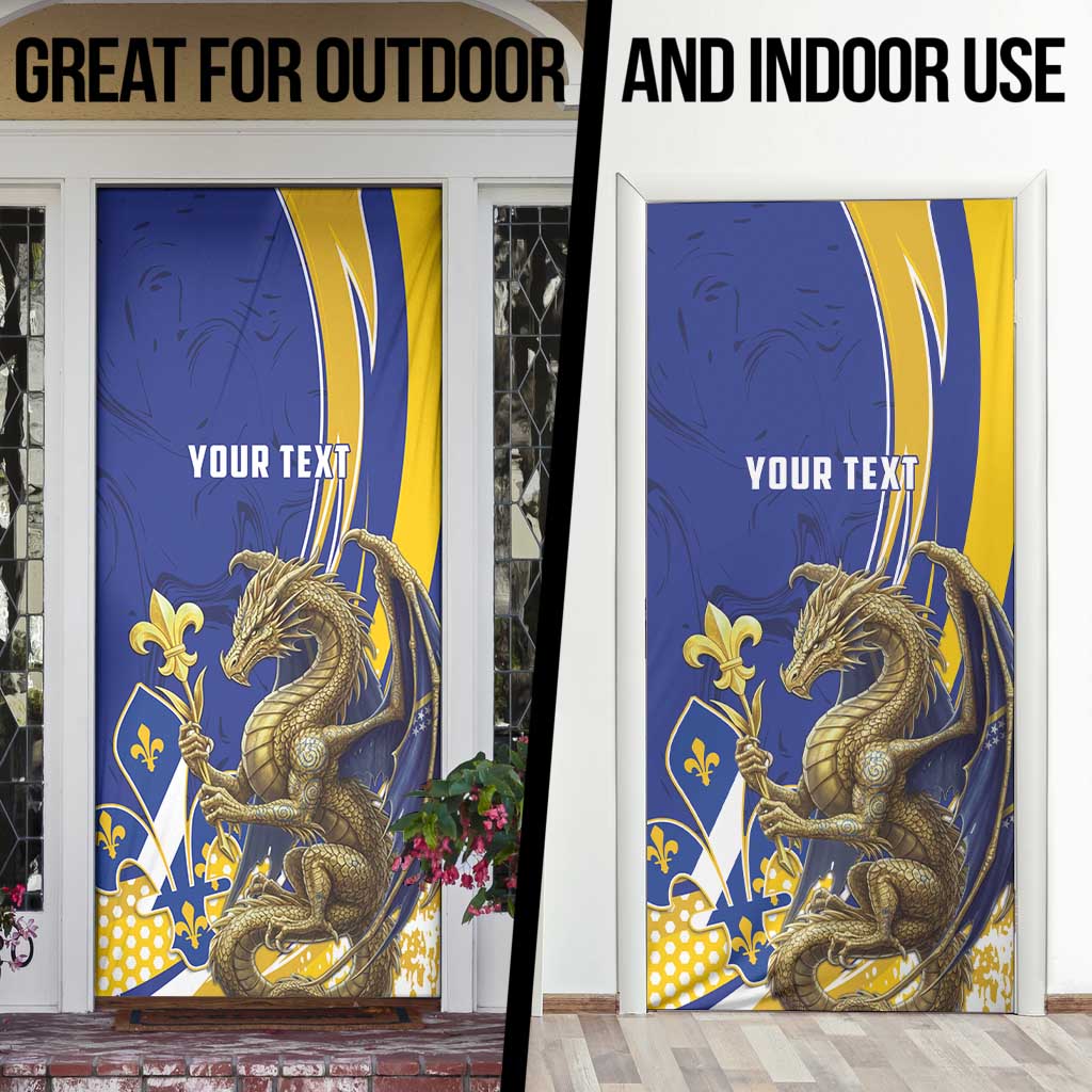 Bosnia and Herzegovina Independence Day Personalized Door Cover Medieval Dragon Fleur-de-Lis Patriotic