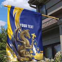 Bosnia and Herzegovina Independence Day Personalized Garden Flag Medieval Dragon Fleur-de-Lis Patriotic