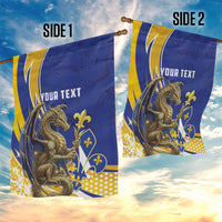 Bosnia and Herzegovina Independence Day Personalized Garden Flag Medieval Dragon Fleur-de-Lis Patriotic