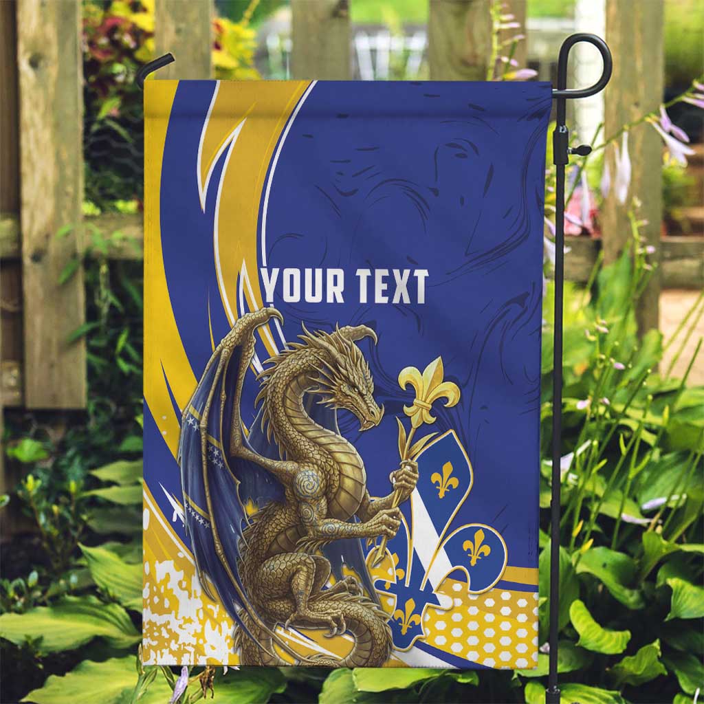 Bosnia and Herzegovina Independence Day Personalized Garden Flag Medieval Dragon Fleur-de-Lis Patriotic