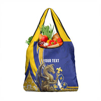 Bosnia and Herzegovina Independence Day Personalized Grocery Bag Medieval Dragon Fleur-de-Lis Patriotic