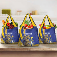 Bosnia and Herzegovina Independence Day Personalized Grocery Bag Medieval Dragon Fleur-de-Lis Patriotic