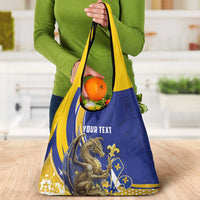 Bosnia and Herzegovina Independence Day Personalized Grocery Bag Medieval Dragon Fleur-de-Lis Patriotic