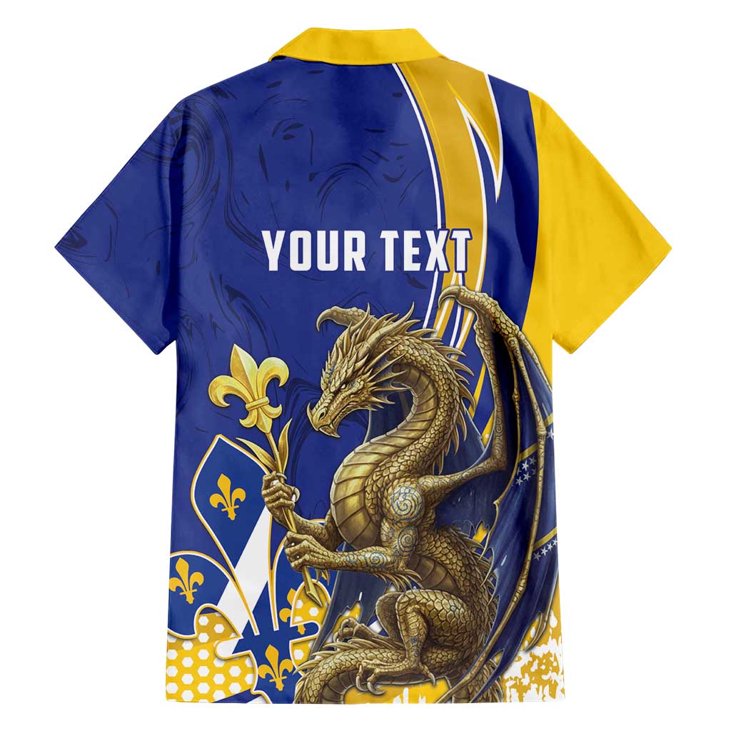 Bosnia and Herzegovina Independence Day Personalized Hawaiian Shirt Medieval Dragon Fleur-de-Lis Patriotic