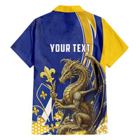Bosnia and Herzegovina Independence Day Personalized Hawaiian Shirt Medieval Dragon Fleur-de-Lis Patriotic
