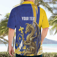 Bosnia and Herzegovina Independence Day Personalized Hawaiian Shirt Medieval Dragon Fleur-de-Lis Patriotic
