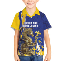 Bosnia and Herzegovina Independence Day Personalized Hawaiian Shirt Medieval Dragon Fleur-de-Lis Patriotic