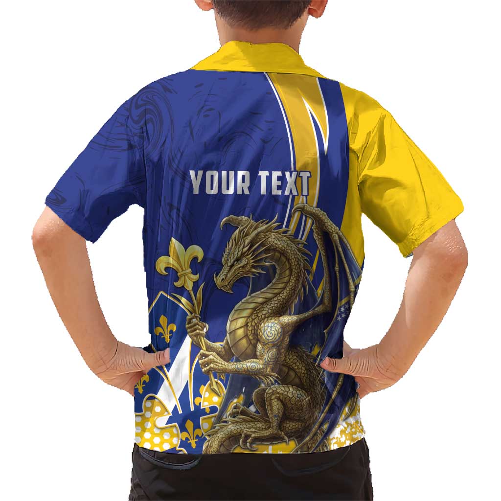 Bosnia and Herzegovina Independence Day Personalized Hawaiian Shirt Medieval Dragon Fleur-de-Lis Patriotic