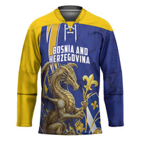 Bosnia and Herzegovina Independence Day Personalized Hockey Jersey Medieval Dragon Fleur-de-Lis Patriotic