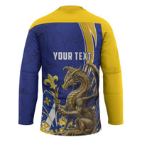 Bosnia and Herzegovina Independence Day Personalized Hockey Jersey Medieval Dragon Fleur-de-Lis Patriotic