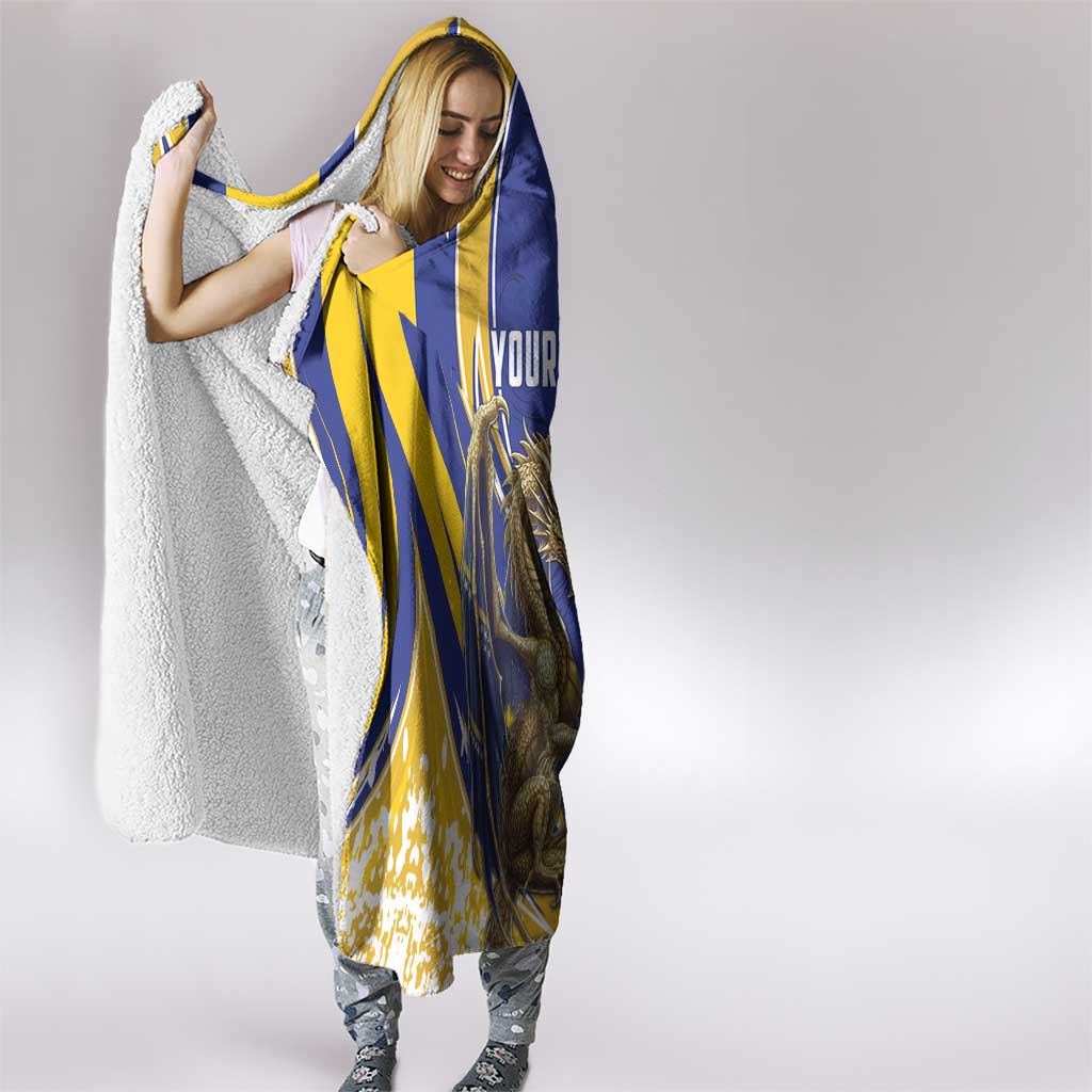 Bosnia and Herzegovina Independence Day Personalized Hooded Blanket Medieval Dragon Fleur-de-Lis Patriotic
